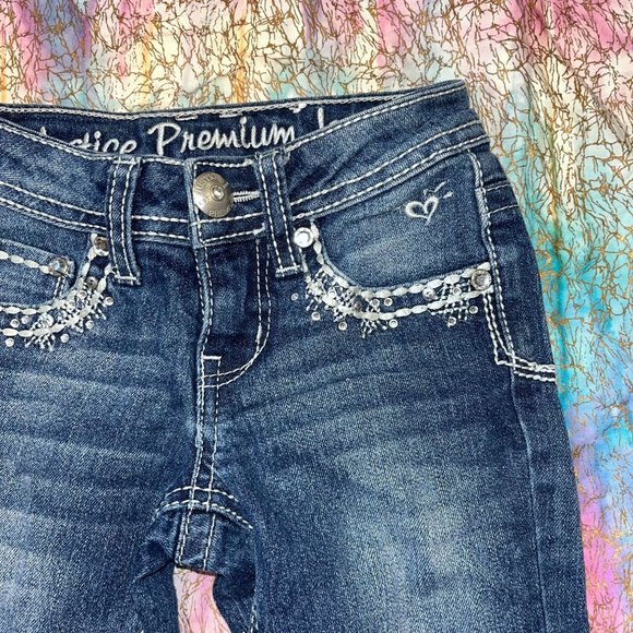 Justice Simply Low Bootcut Girls Jeans Size 6R - Picture 8 of 12